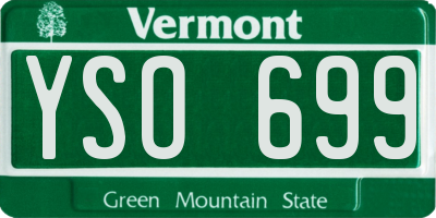 VT license plate YSO699