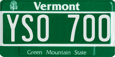 VT license plate YSO700