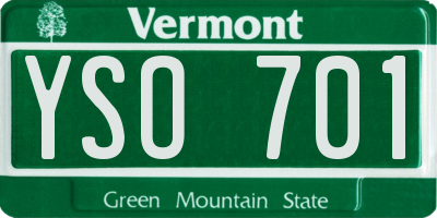 VT license plate YSO701