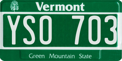 VT license plate YSO703