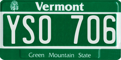 VT license plate YSO706