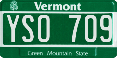 VT license plate YSO709