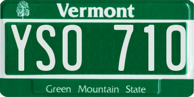 VT license plate YSO710