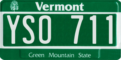 VT license plate YSO711