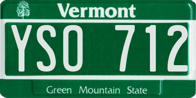 VT license plate YSO712