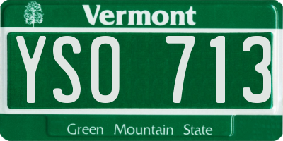 VT license plate YSO713