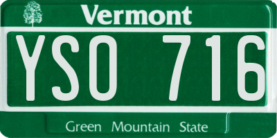 VT license plate YSO716