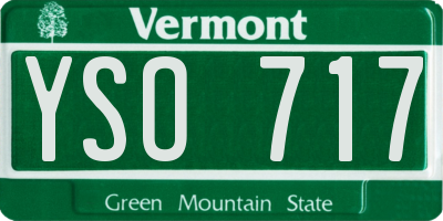 VT license plate YSO717
