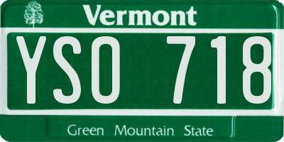 VT license plate YSO718