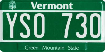 VT license plate YSO730