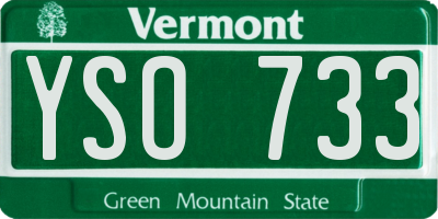 VT license plate YSO733