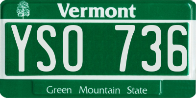 VT license plate YSO736