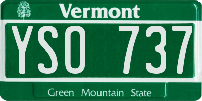 VT license plate YSO737