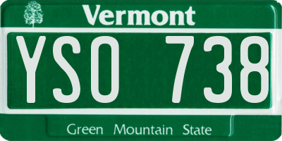 VT license plate YSO738
