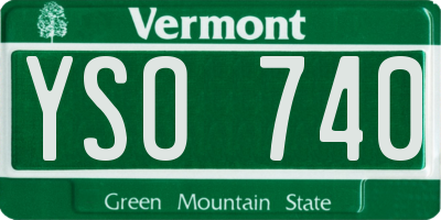VT license plate YSO740