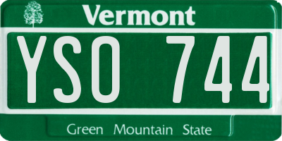 VT license plate YSO744