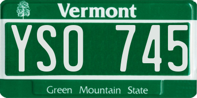 VT license plate YSO745