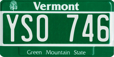 VT license plate YSO746