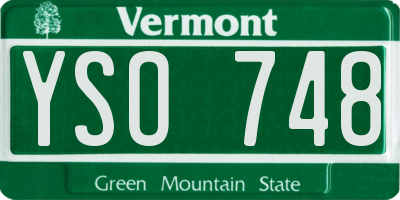 VT license plate YSO748