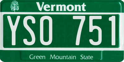 VT license plate YSO751