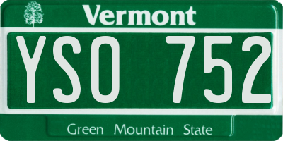 VT license plate YSO752