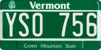 VT license plate YSO756