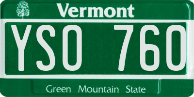 VT license plate YSO760