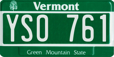 VT license plate YSO761