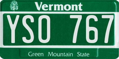VT license plate YSO767