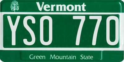 VT license plate YSO770