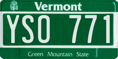 VT license plate YSO771