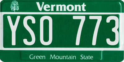 VT license plate YSO773