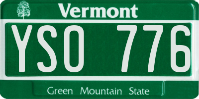 VT license plate YSO776