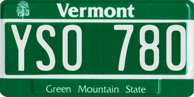 VT license plate YSO780