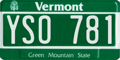 VT license plate YSO781