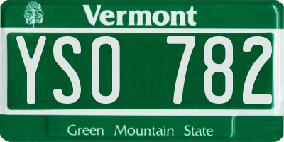 VT license plate YSO782