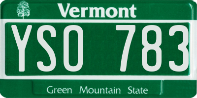 VT license plate YSO783