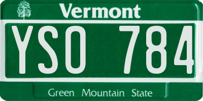 VT license plate YSO784