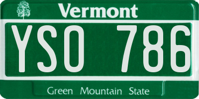 VT license plate YSO786