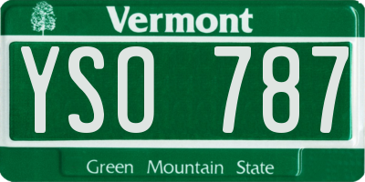 VT license plate YSO787