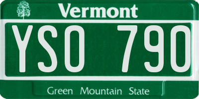 VT license plate YSO790