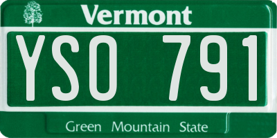 VT license plate YSO791