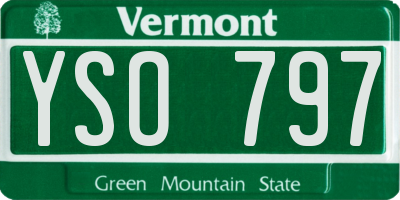 VT license plate YSO797
