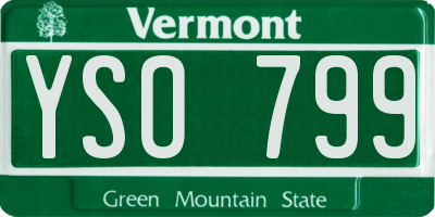 VT license plate YSO799