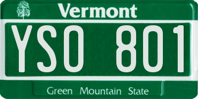 VT license plate YSO801