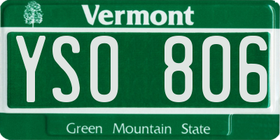 VT license plate YSO806