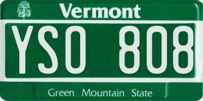 VT license plate YSO808