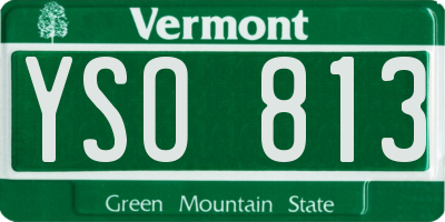VT license plate YSO813