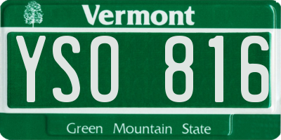 VT license plate YSO816