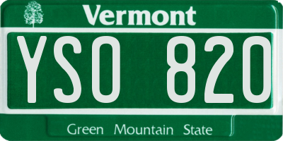 VT license plate YSO820